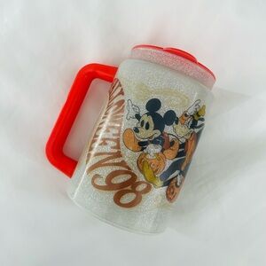 Vintage Glitter Disney World Halloween Souvenir Travel Mug 1998